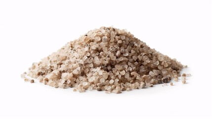 A side view of a quartz sand pile isolated on a white background. 