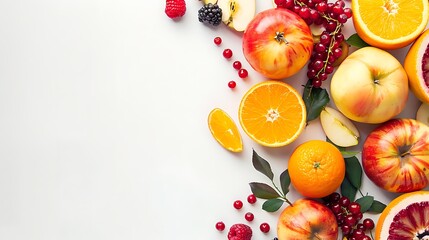 Fresh Fruit Still Life with White Background