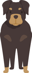 Illustration of a rottweiler dog standing on guard