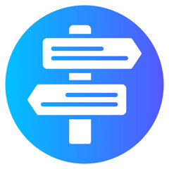 Fototapeta premium directionroad sign gradient icon