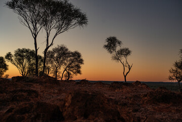 Obraz premium Sunset over Baldy Knob, Quilpie, Queensland