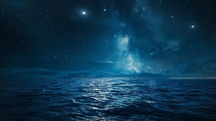 Beautiful starry sky over sea at night
