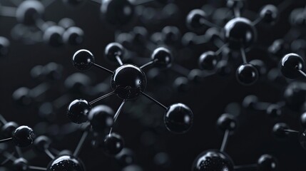 Abstract black molecule structure background for science and medical research