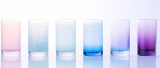 Collection of Frosted Gradient Glasses in Various Colors