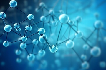Abstract blue molecule structure background