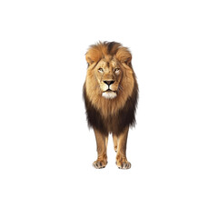 A lion, wild animal, realistic illustration, majestic, isolated on white background