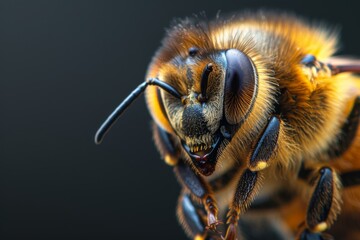 Close-up Portrait of a Honeybee