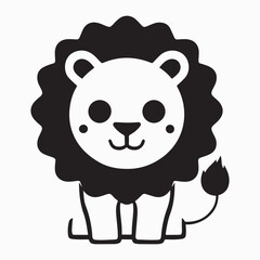 A cute lion vector art illustration