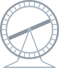 Metal hamster wheel standing on a support is perfect for a pet to get its daily exercise