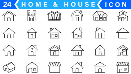 simple set of house renovation construction icon vector home and building property fix repair symbol illustration outline design for web and app