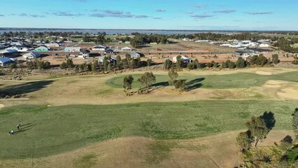 Aerial view of golf course and new residential stage at Yarrawonga