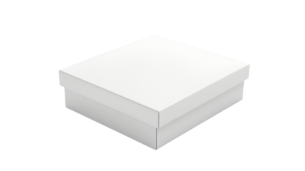 White blank box mockup on transparent background