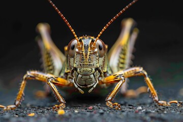 Close-up Portrait of a Grasshopper