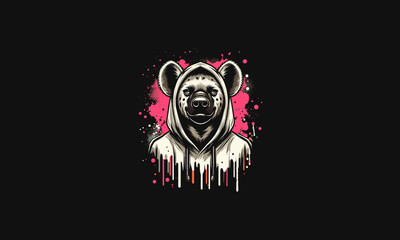 hyena wearing hoodie vector illustration artwork design