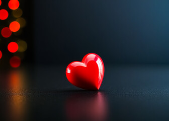 Heart on bokeh background. Generative AI