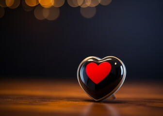 Heart on bokeh background. Generative AI