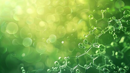 Abstract green molecule structure background for science and medical research