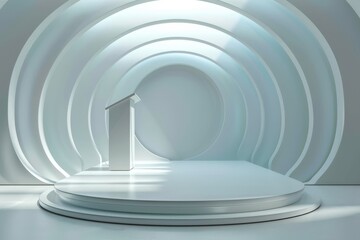 Fototapeta premium Modern Minimalist Podium Stage for Award Ceremony or Presentation