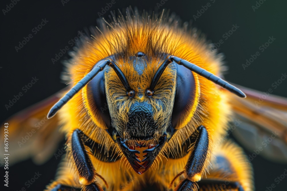 Wall mural Close-Up Portrait of a Honey Bee