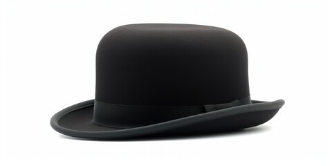Classic Black Top Hat Isolated on White Background