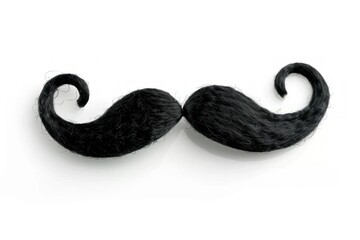 Black Mustache Prop on White Background
