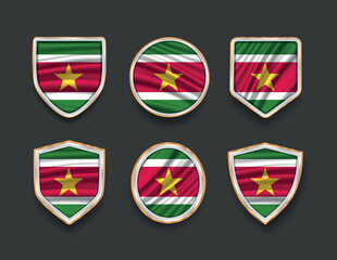 set of flags in frames with various frame shapes