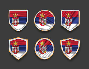 Naklejka premium set of flags in frames with various frame shapes