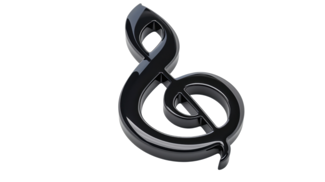 Musical note on transparent background