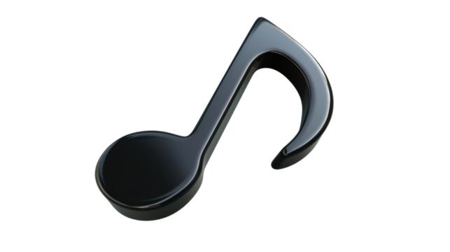 Musical note on transparent background