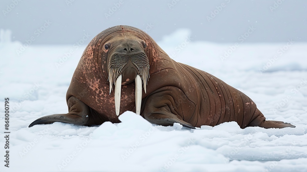 Wall mural walrus resting on arctic ice