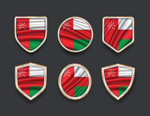 Fototapeta premium set of flags in frames with various frame shapes