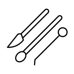 stirring rod, knife and inoculation loops