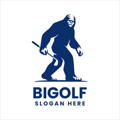 MINIMALIST ILLUSTRATION OF BIGFOOT GOLF