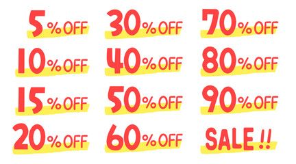 値下げセール 販促ポップ文字