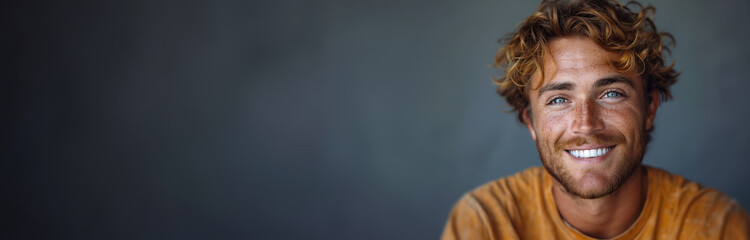 Obraz premium Portrait of handsome young man smiling