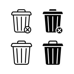 Delete icon set. sign for mobile concept and web design  color editable