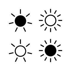 Sun icon set. sign for mobile concept and web design color editable