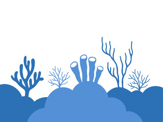 Undersea Ecosystem Line Art Background
