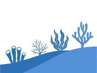 Coral Reefs Line Art Background Illustration © PurMoon