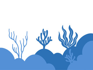 Obraz premium Undersea Ecosystem Line Art Background