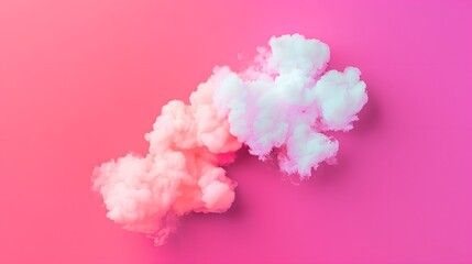 Fototapeta premium Abstract 3D background. Pink product display presentation. Empty space for product with floating white cloud on pink background.