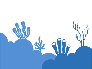 Undersea Ecosystem Line Art Background