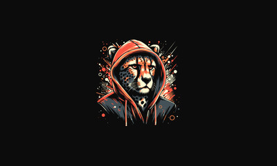 cheetah wearing hoodie vector artwork design