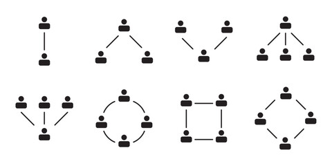 Vector People Connecting Social Network Team Set