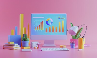 Colorful Infographic Displaying Various Data Points And Analytical Information