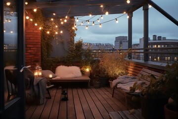 Fototapeta premium view, outdoor, terrace, cozy, scenery, nature, landscape, sky, sun, light, bright, day, relax, comfortable