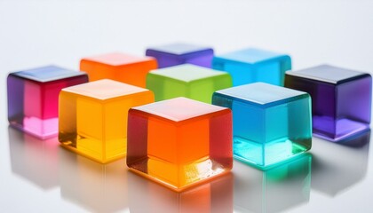 Obraz premium colorful cubes on white background