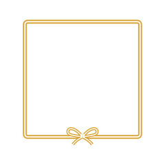 黄色正方形水引フレーム_蝶結び(下)_単品