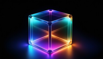 colorful cube on black