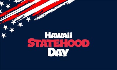 hawaii statehood day background vector illustration with american  flag suitable for greeting at a hawaii statehood day event in united states